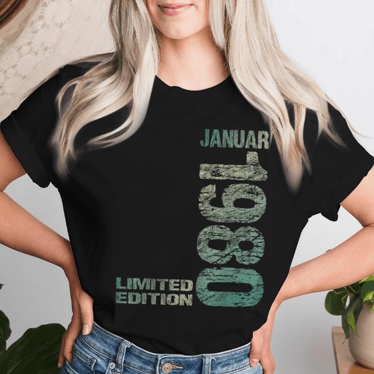 January 1980 Man Woman 44Th Birthday Limited Edition T-shirt Frauen Geschenke für Sie