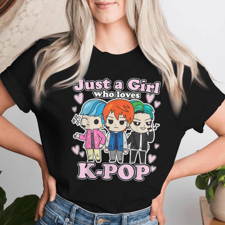 K-Pop Just A Girl Who Loves K-Pop Korean Pop Band T-shirt Frauen Geschenke für Sie