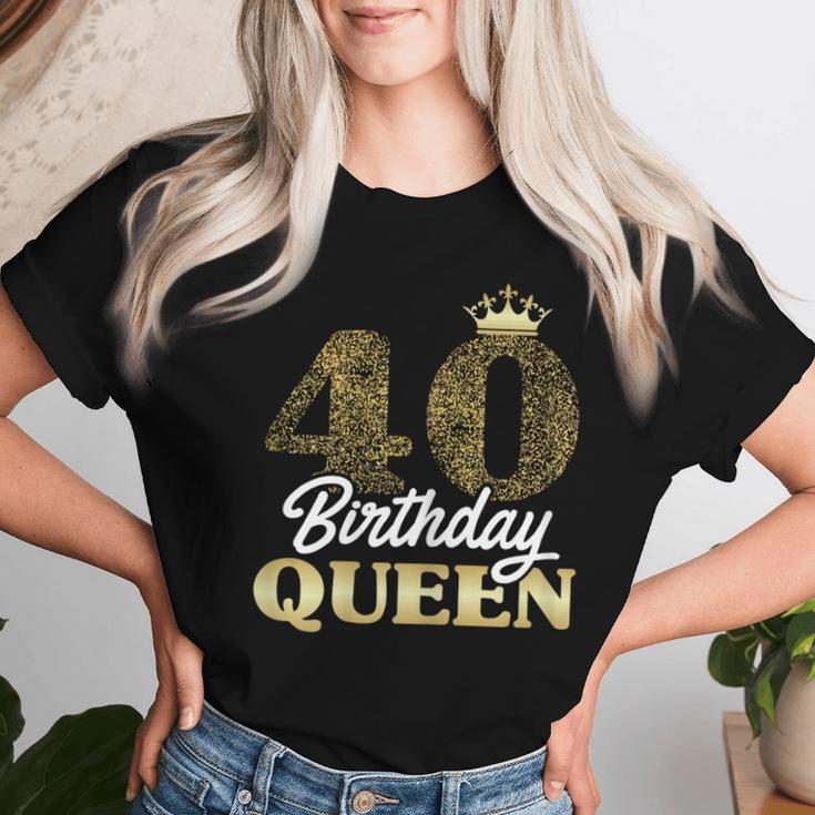 Ladies 40Th Birthday 1983 Cute Birthday Queen Crown T-shirt Frauen Geschenke für Sie