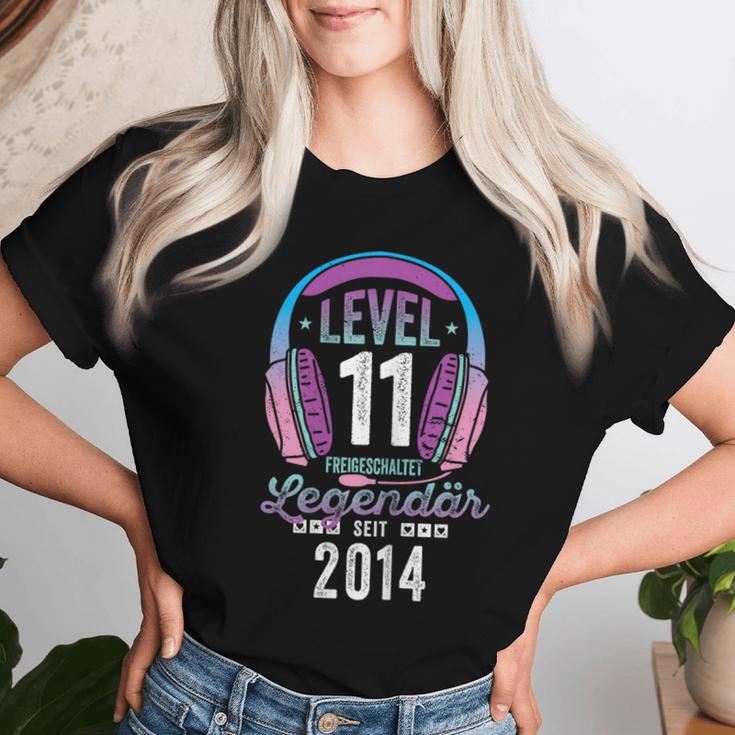 Level 11 Jahre Mädchen Geburtstag Gamer Girl Zockerin 2014 T-shirt Frauen Geschenke für Sie