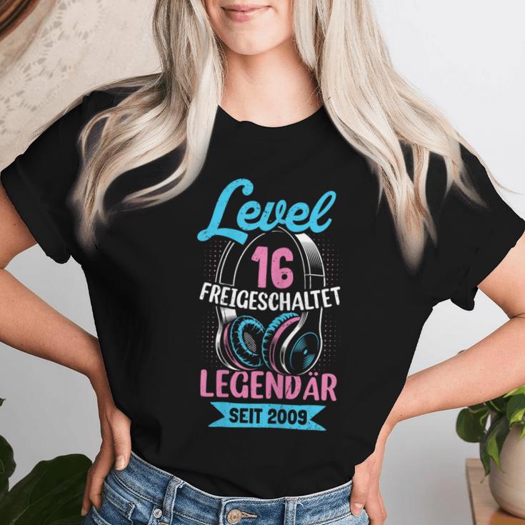 Level 16 Jahre Mädchen Geburtstag Gamer Girl Nager 2009 T-shirt Frauen Geschenke für Sie