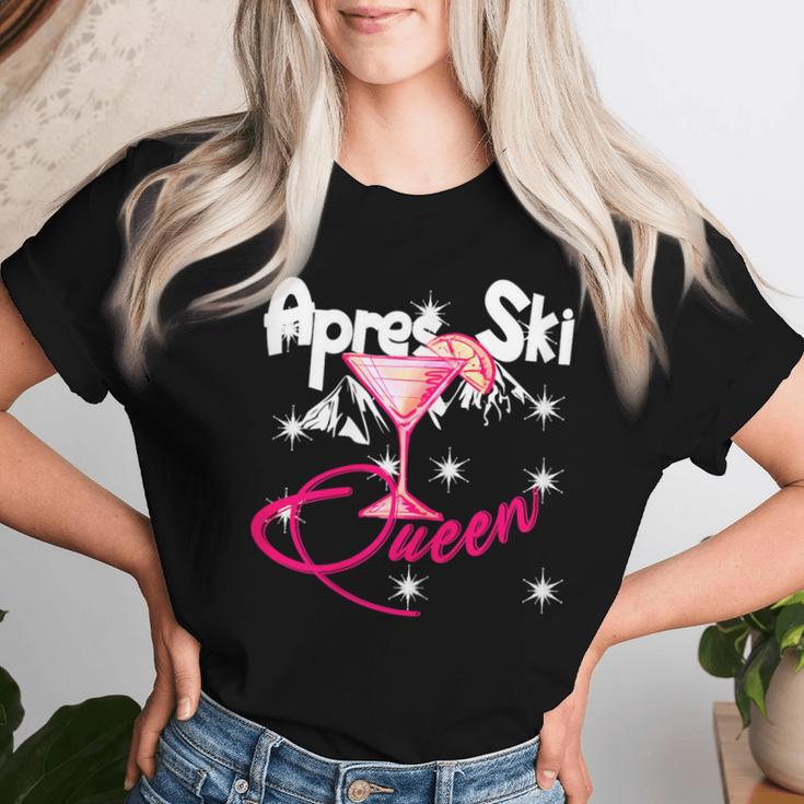 Lustiges Kostüm Wintersport Spruch Apres Ski Queen Partysekt T-shirt Frauen Geschenke für Sie