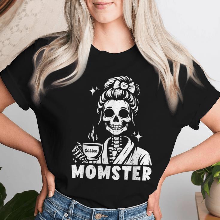 Momster Skeleton Tattoo Coffee Mum Gothic Outfit T-shirt Frauen Geschenke für Sie