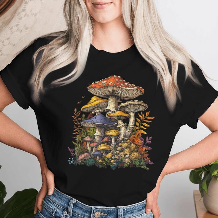 Mushroom Motif For Mushroom Lovers Mushroom Lovers Mushroom Colle T-shirt Frauen Geschenke für Sie