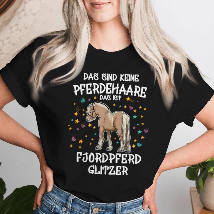 Norwegian Fjord Horse Glitter Horse Riding Fjordi T-shirt Frauen Geschenke für Sie