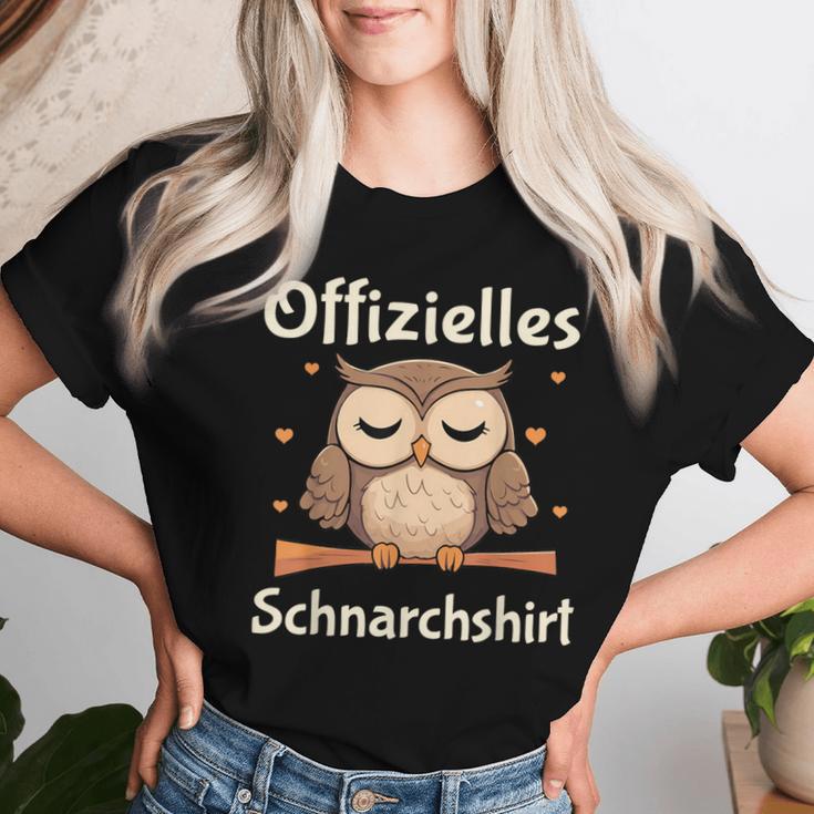 Official Snoring Pyjamas Owl Sleep T-shirt Frauen Geschenke für Sie