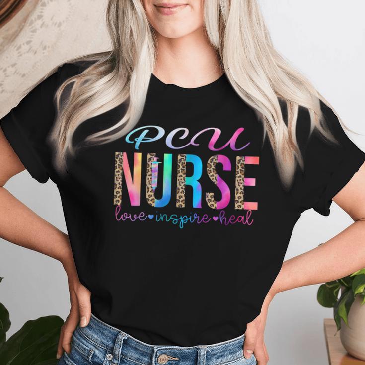 Pcu Nurse Love Inspire Heal Watercolor Small Black Women T-shirt Gifts for Her