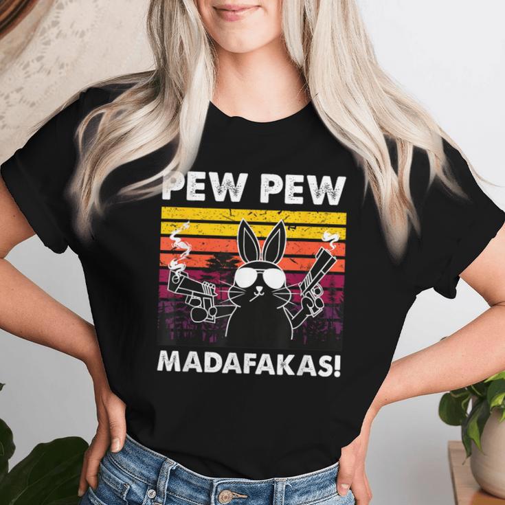 Pew Pew Madafakas Women'sintage Rabbit Crazy Rabbit T-shirt Frauen Geschenke für Sie