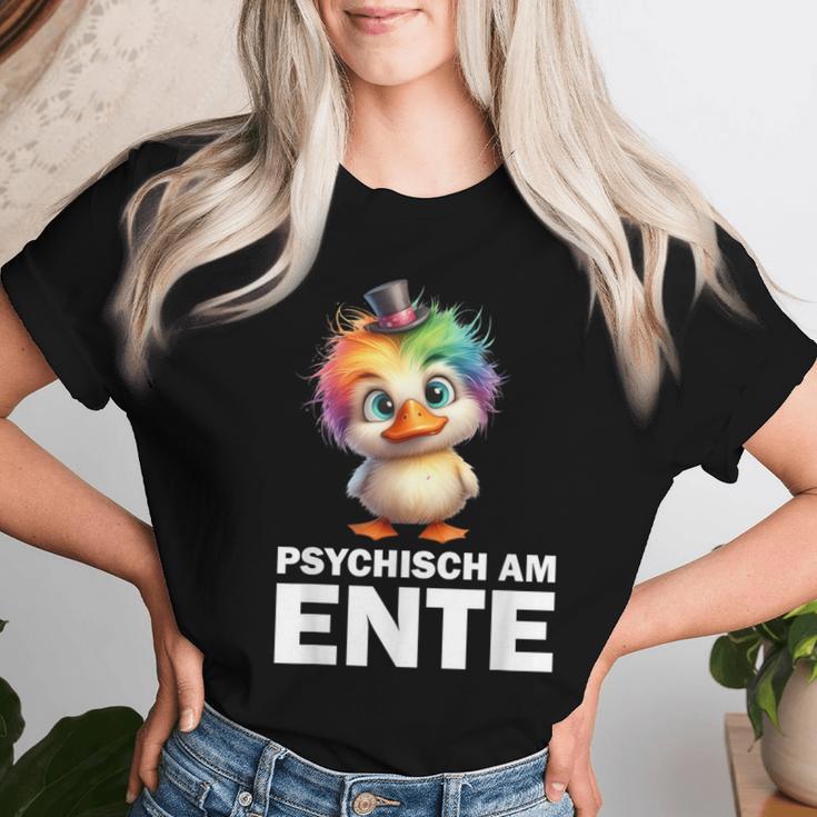 Psychisch Am Ente Crazy Duckintage Party Motif T-shirt Frauen Geschenke für Sie