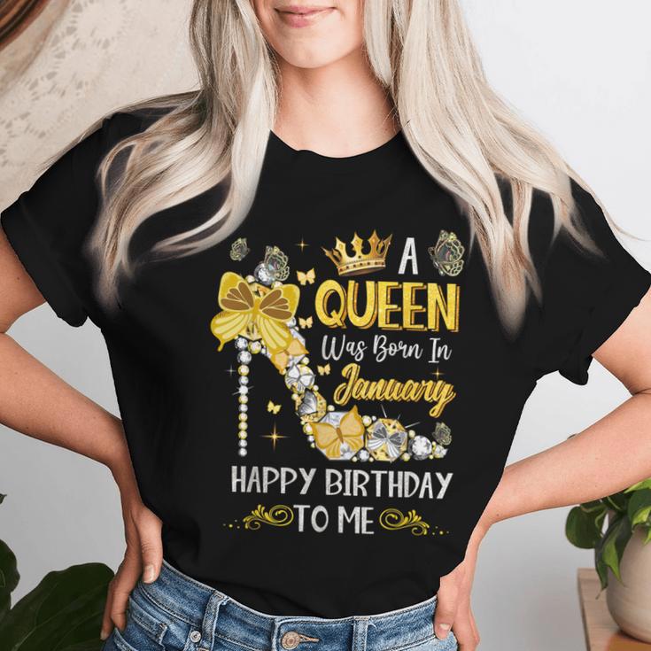 A Queen Was Born In January Happy Birthday T-shirt Frauen Geschenke für Sie