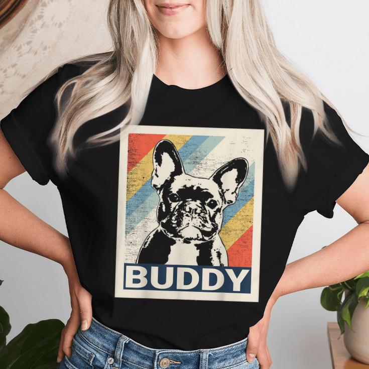 Retro French Bulldog For And Women T-shirt Frauen Geschenke für Sie