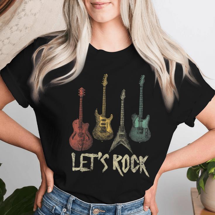 Lets Rock N Roll Guitar Retro Women's T-shirt Frauen Geschenke für Sie