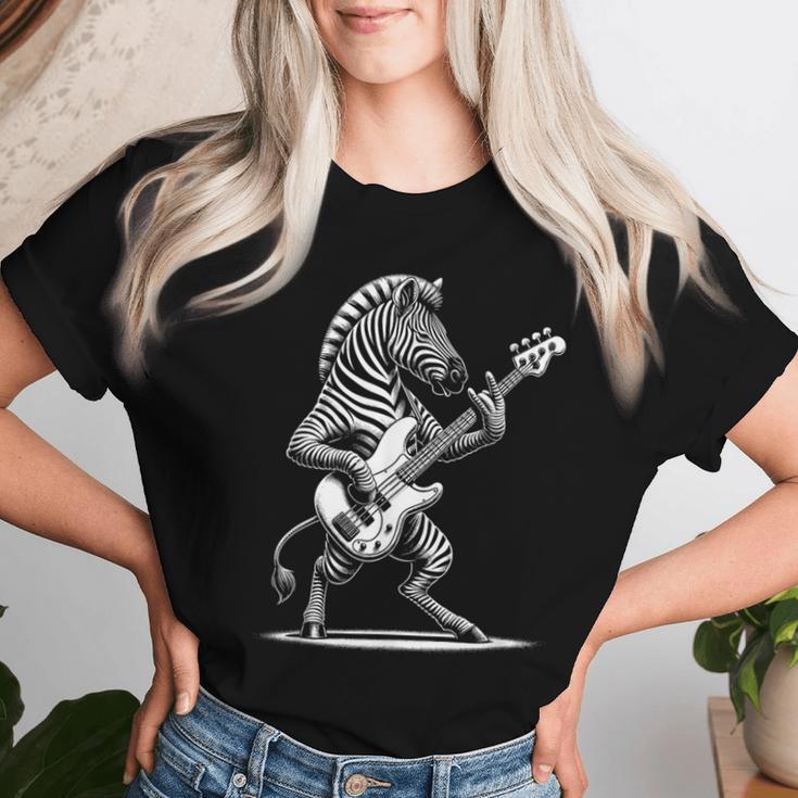 Rock N Roll Zebra Guitar Zebra Print T-shirt Frauen Geschenke für Sie