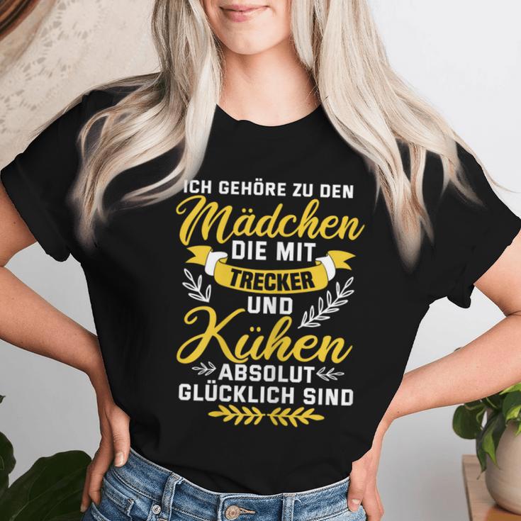 Women's Farmer Farmer Saying Tractor And Cows Girls T-shirt Frauen Geschenke für Sie