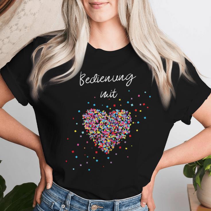 Women's With Heart Waitress Restaurant T-shirt Frauen Geschenke für Sie