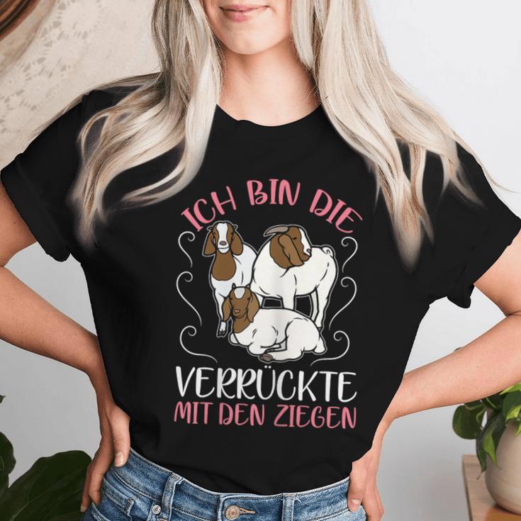 Women's Ich Bin Dieerrückte Mit Den Goat Ich Bin Dieerrückte Mit T-shirt Frauen Geschenke für Sie