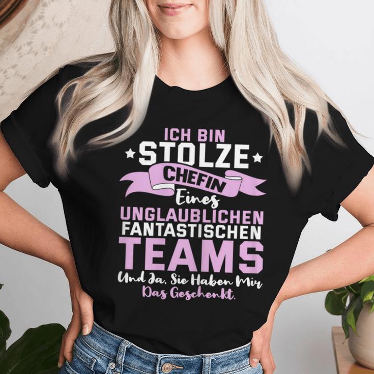 Women's Ich Bin Stolze Chefin Einer Unbelievably Fantastic Team T-shirt Frauen Geschenke für Sie