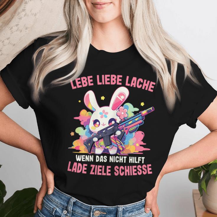 Women's Lebe Liebe Lache Wenn Das Nicht Hilft Laden Ziele Shooting T-shirt Frauen Geschenke für Sie