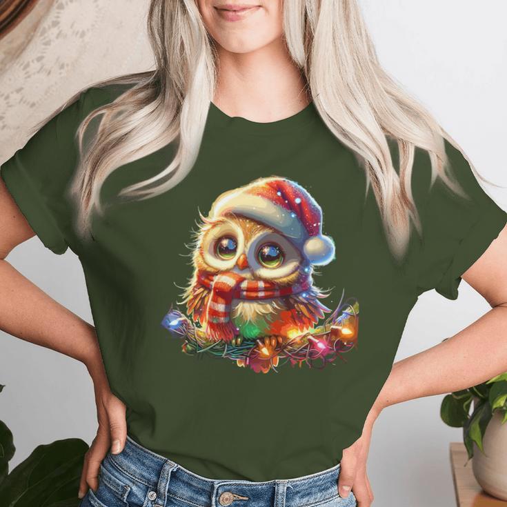 Christmas Hat Owl T-shirt Frauen Geschenke für Sie