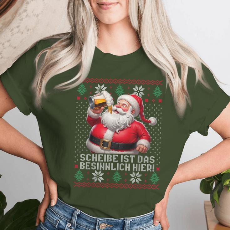 Christmas Santa Beer Scheiße Ist Das Besinnlich Here T-shirt Frauen Geschenke für Sie