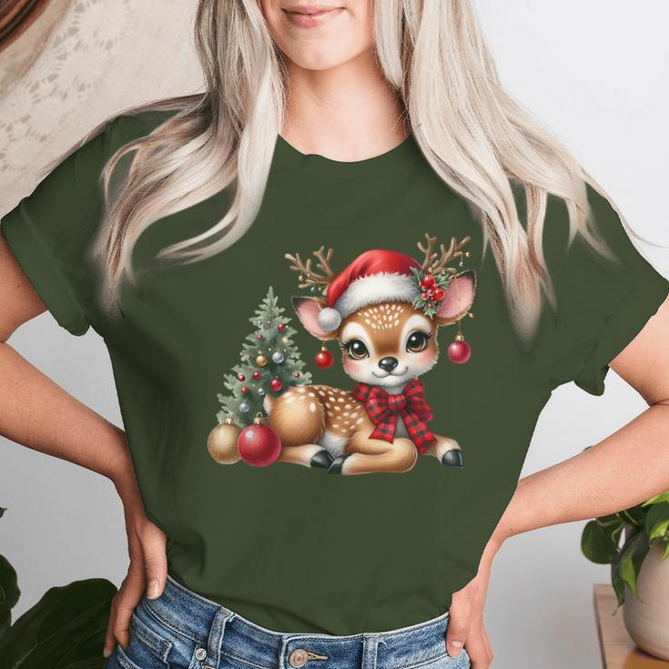 Deerintage Boho Christmas Winter Fawn Animal T-shirt Frauen Geschenke für Sie