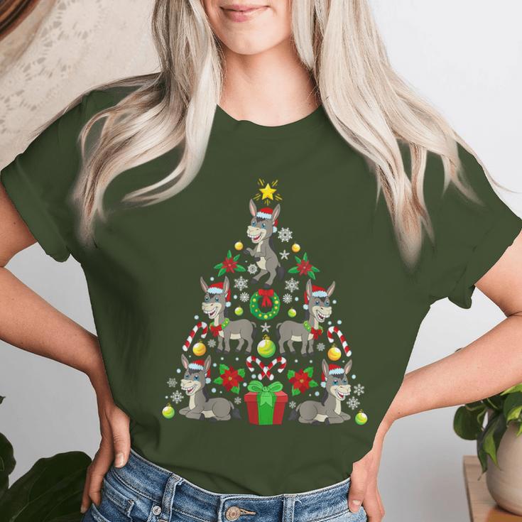 Donkey Christmas Tree Christmas Farmer T-shirt Frauen Geschenke für Sie