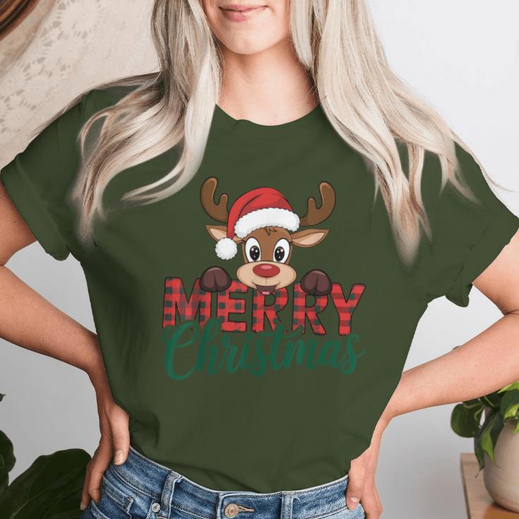 Merry Christmas Reindeer Christmas Family Women T-shirt Frauen Geschenke für Sie