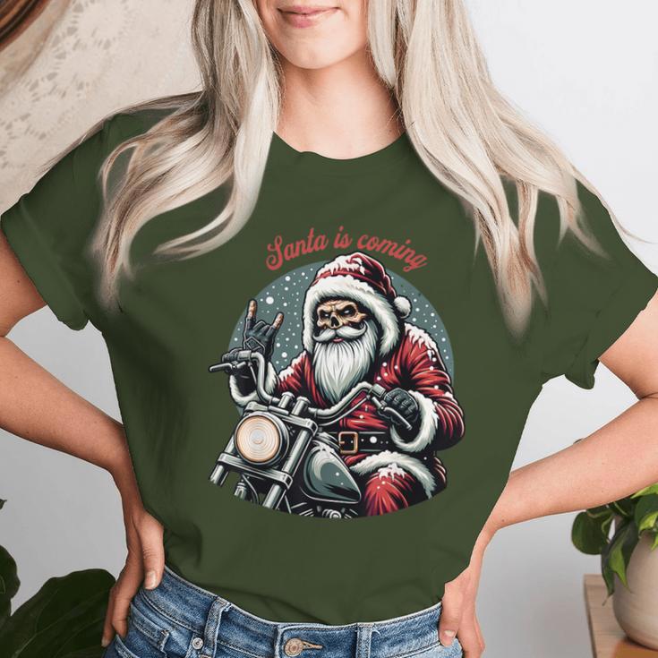 Motorcycle Santa Claus Biker Christmas & Women T-shirt Frauen Geschenke für Sie