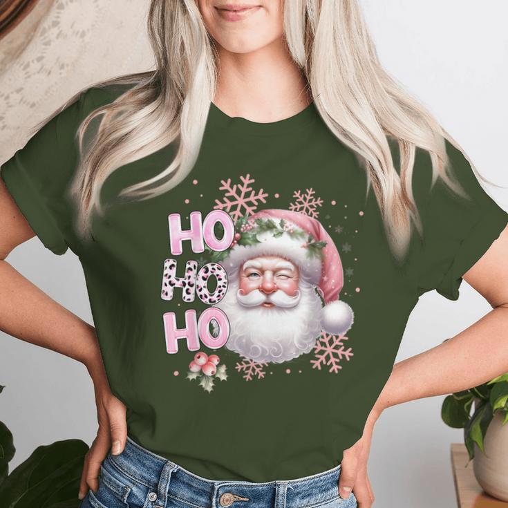 Santa Claus Pink Christmas Holidays Girls T-shirt Frauen Geschenke für Sie