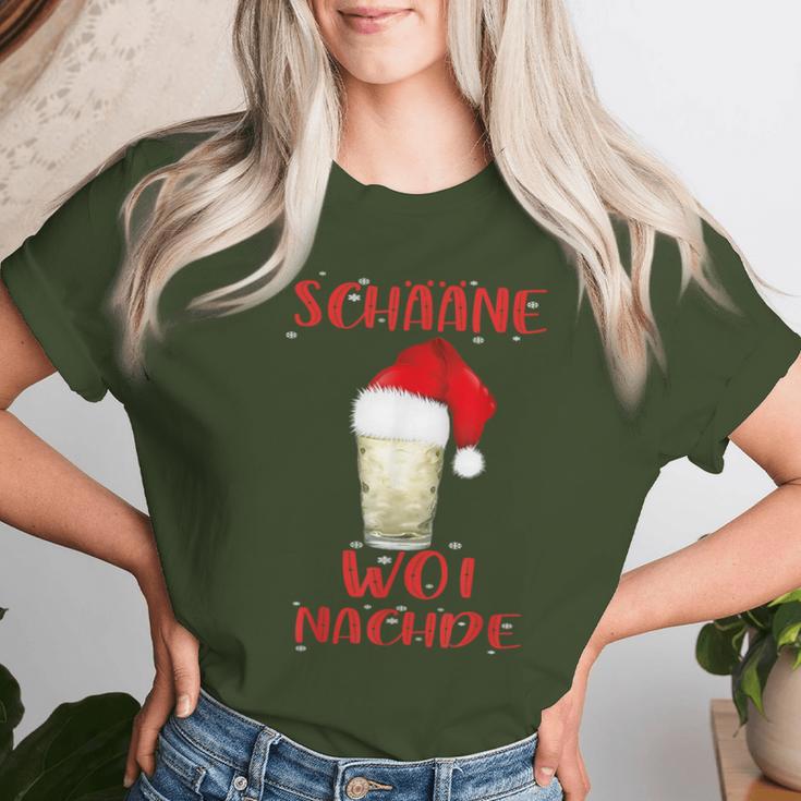 Schääne Woi Nachde Woinachde Christmas Wine Riesling T-shirt Frauen Geschenke für Sie