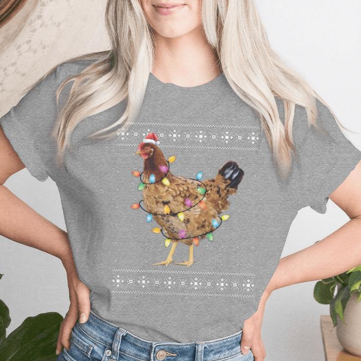 Ugly Christmas Sweater Chicken Christmas T-shirt Frauen Geschenke für Sie