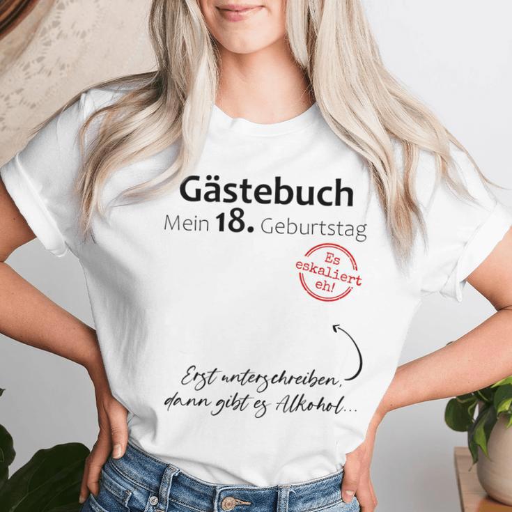 18Th Birthday Party Guest Book Boys Girls Decorative T-shirt Frauen Geschenke für Sie