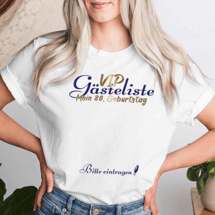 80Th Birthdayip Guest List Signing Man Woman T-shirt Frauen Geschenke für Sie