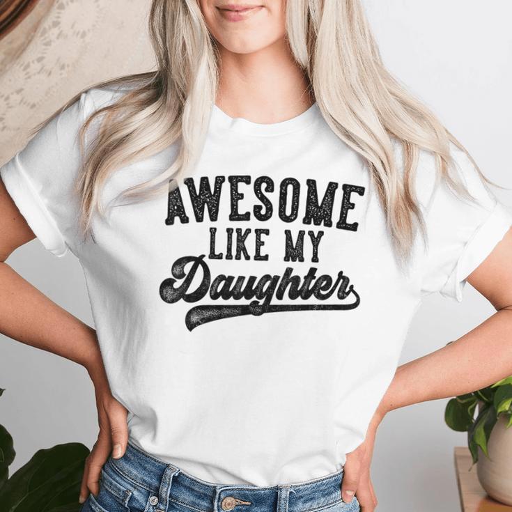 Awesome Like My Daughter Father's Day Dad Gray T-shirt Frauen Geschenke für Sie