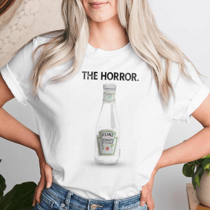 Heinz Tomato Ketchup The Horror Empty Bottle Distressed T-shirt Frauen Geschenke für Sie