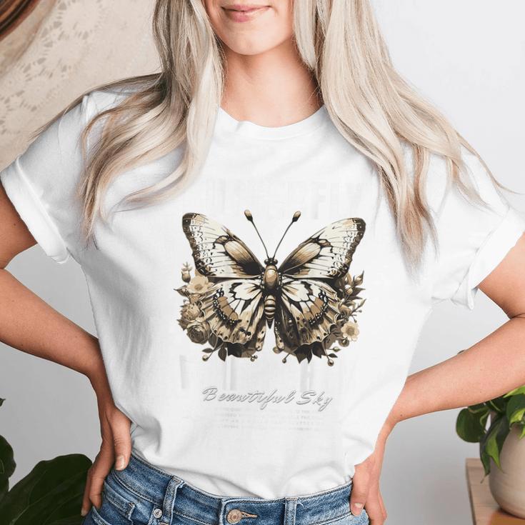 Hip Hop Butterfly Y2k Backprint Streetwear T-shirt Frauen Geschenke für Sie