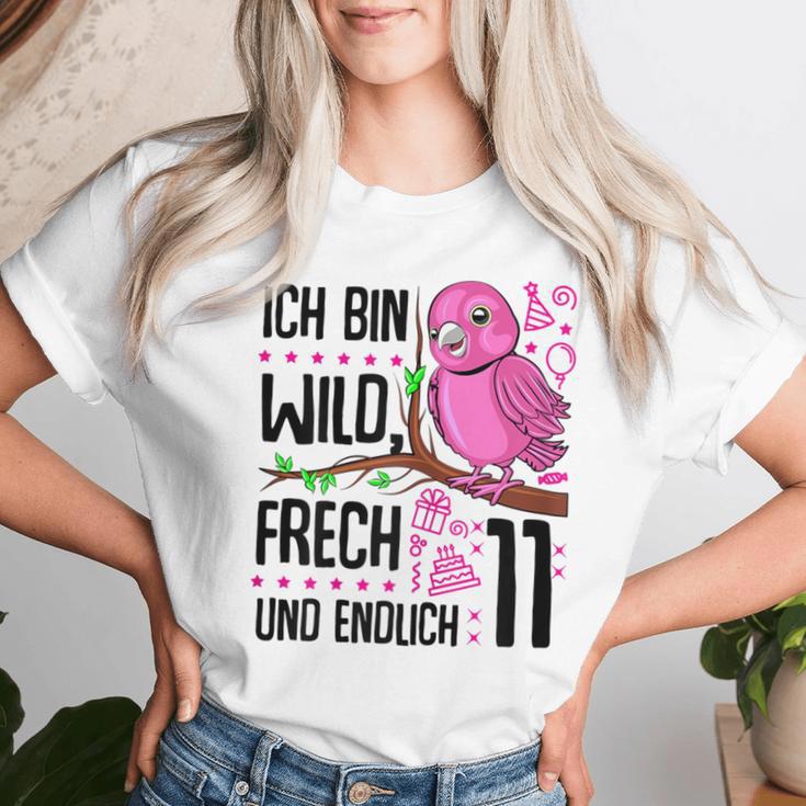 Ich Bin Wild Cheeky Und Endlich 11 Years 11Th Birthday Girl T-shirt Frauen Geschenke für Sie