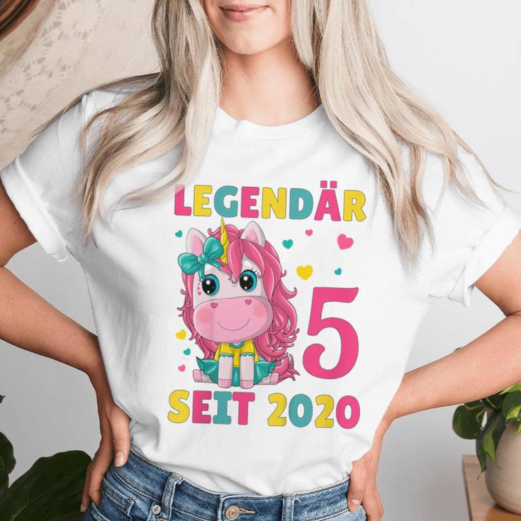 Kinder 5 Geburtstag Einhorn Mädchen 5 Jahre Alt Geburtstag T-shirt Frauen Geschenke für Sie