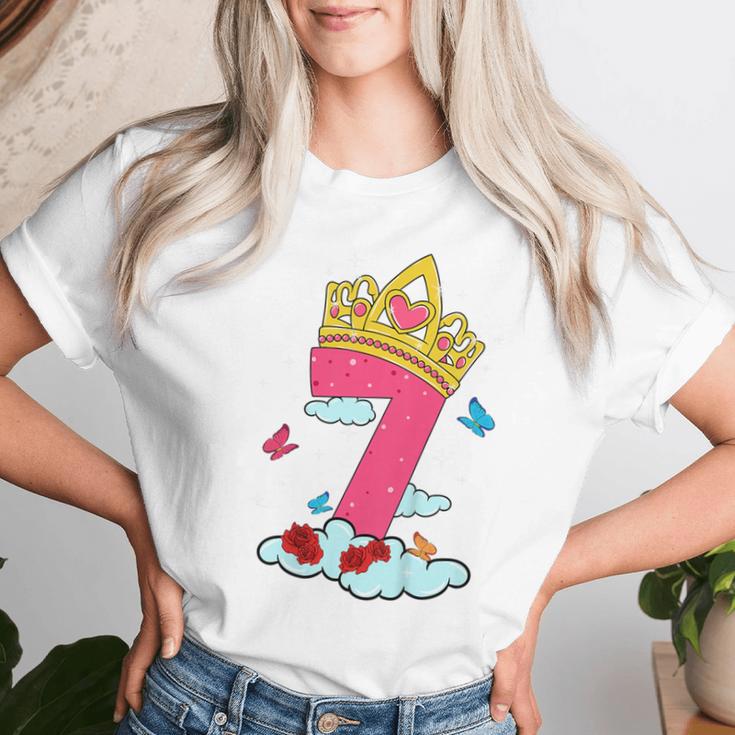 Kinder 7 Geburtstag Prinzessin Kostüm Mädchen 7 Jahre Geschenk T-shirt Frauen Geschenke für Sie