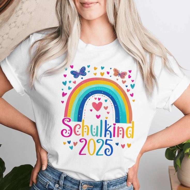 Kinder Schulkind 2025 Regenbogen Mädchen Einschulung 2025 Mädchen T-shirt Frauen Geschenke für Sie