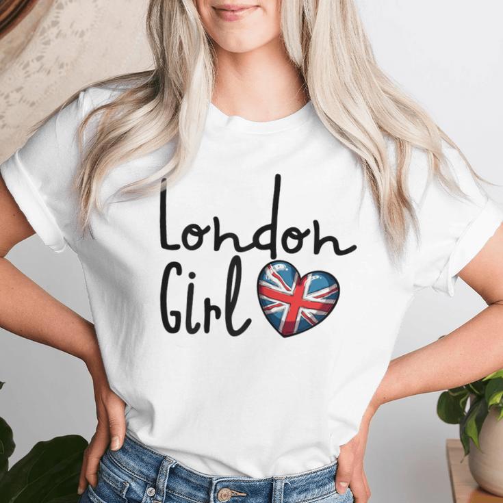 London Girl London Girls British Flag Women's T-shirt Frauen Geschenke für Sie