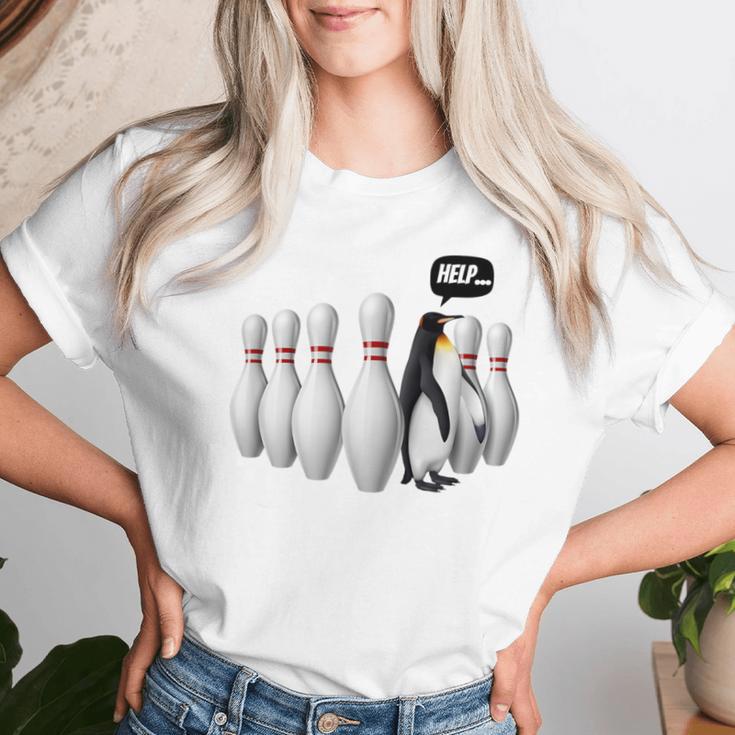 Penguin Pins Bowling T-shirt Frauen Geschenke für Sie