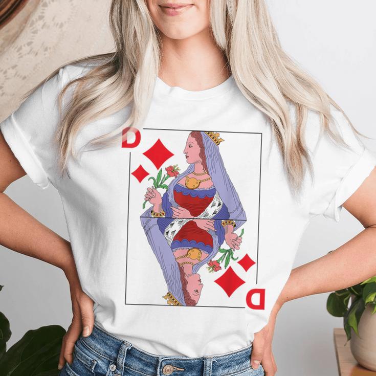 Playing Card Lady Queen Checked Card Costume Fancy Dress Groups T-shirt Frauen Geschenke für Sie