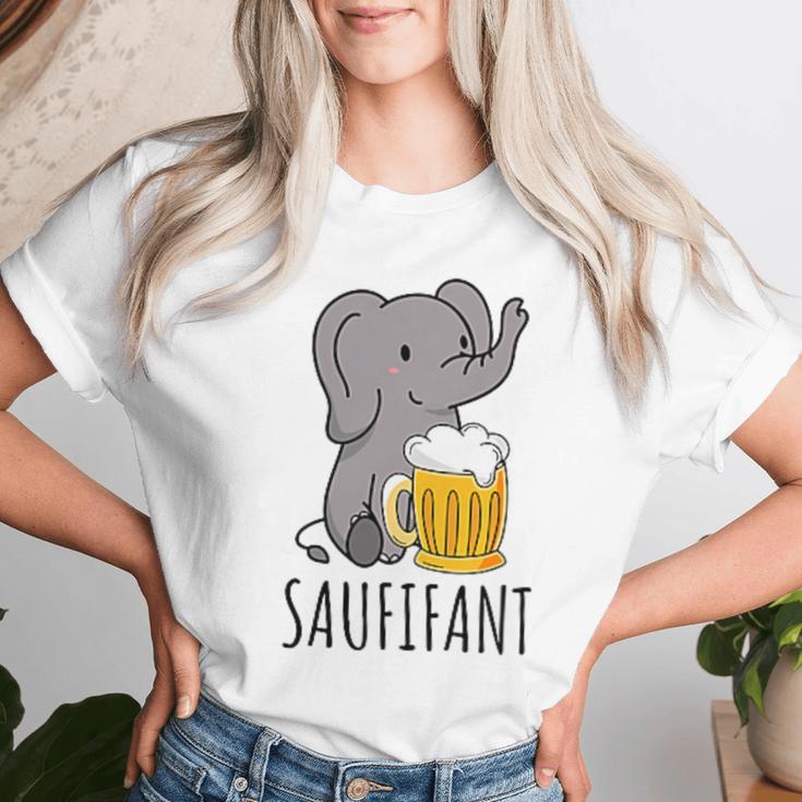 Saufifant Beer Drinker Saufen Party Saying T-shirt Frauen Geschenke für Sie