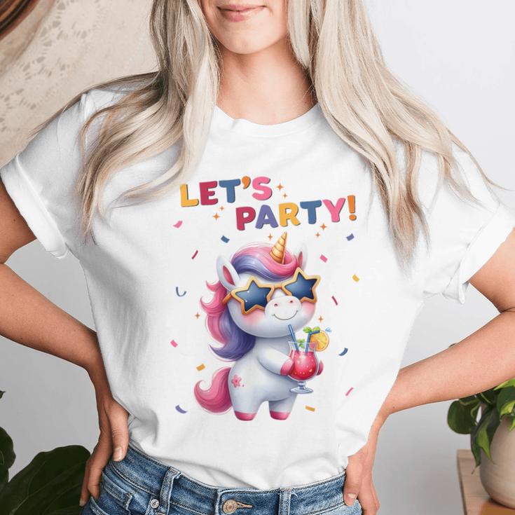 Unicorn Lets Party Outfit Boys Party Unicorn T-shirt Frauen Geschenke für Sie