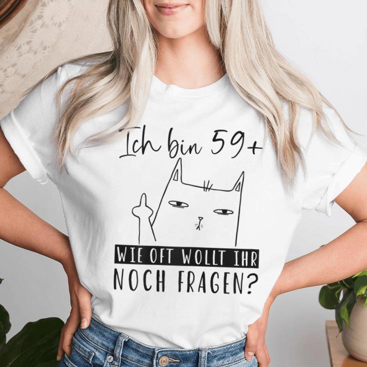 Women's 60Th Birthday Ich Bin 59 Cat 60 Years Woman S T-shirt Frauen Geschenke für Sie