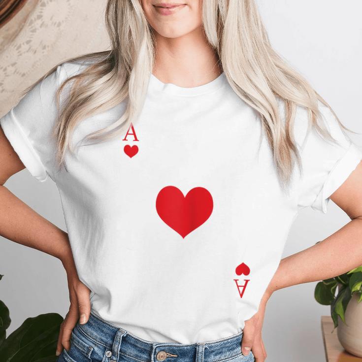 Women's Heart Ass Costume Playing Card Game Poker Skat Carnival T-shirt Frauen Geschenke für Sie