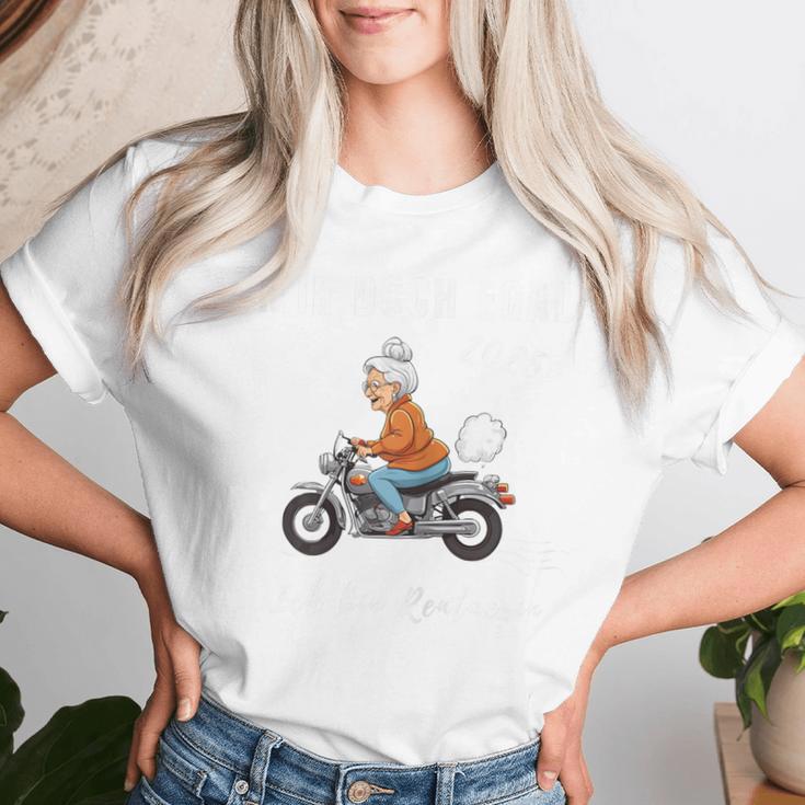 Women's Pensioner 2025 Saying For Retirement Retirement Blue T-shirt Frauen Geschenke für Sie