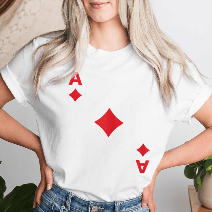 Women's Playing Card Chequered Ace Card Costume Fancy Dress Ass Groups T-shirt Frauen Geschenke für Sie