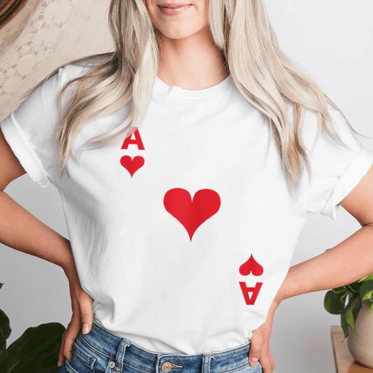 Women's Playing Card Heart Ace Card Costume Fancy Dress Ass Groups T-shirt Frauen Geschenke für Sie